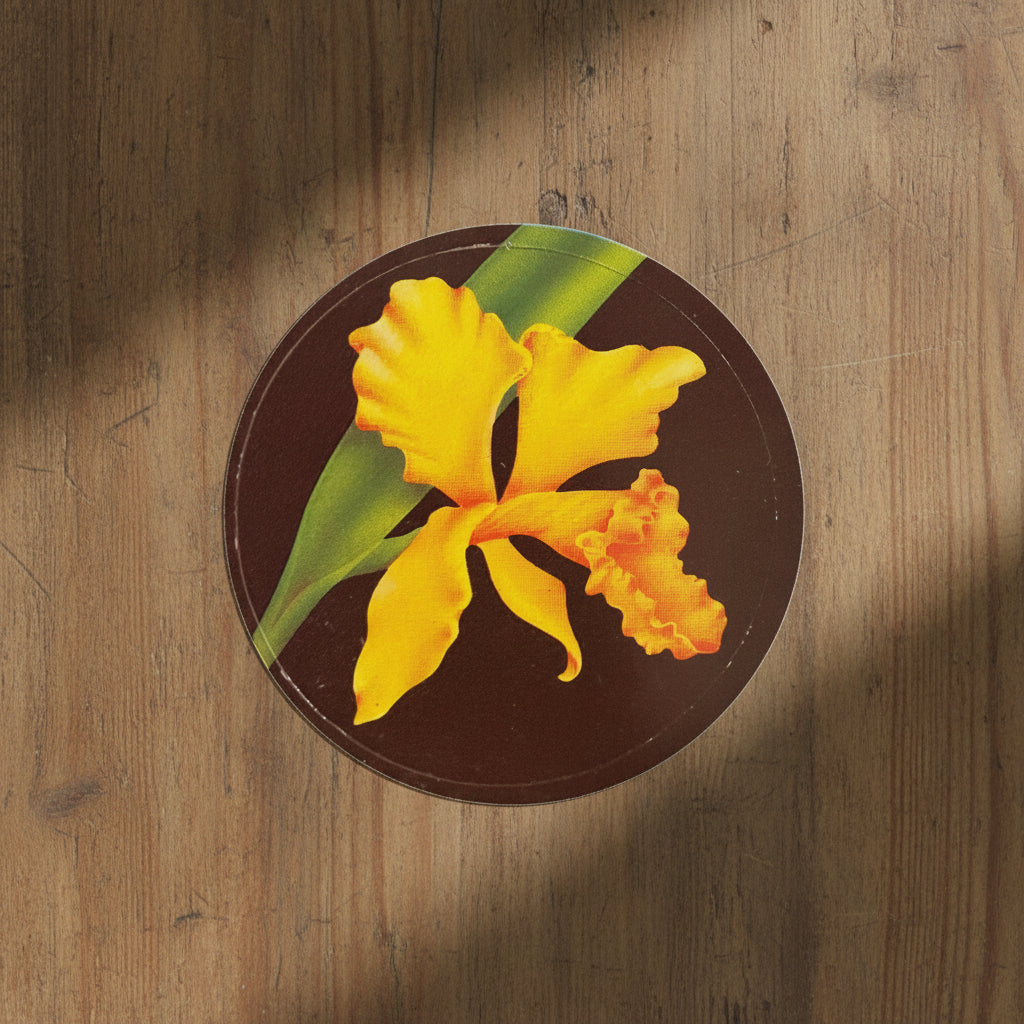 80s Sticker Yellow Orchid Sticker
