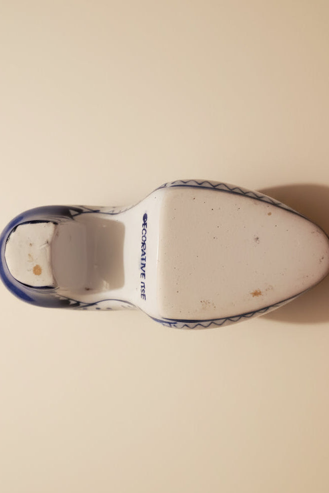 Blue and White Porcelain Shoes by Two's Company Canton Collection