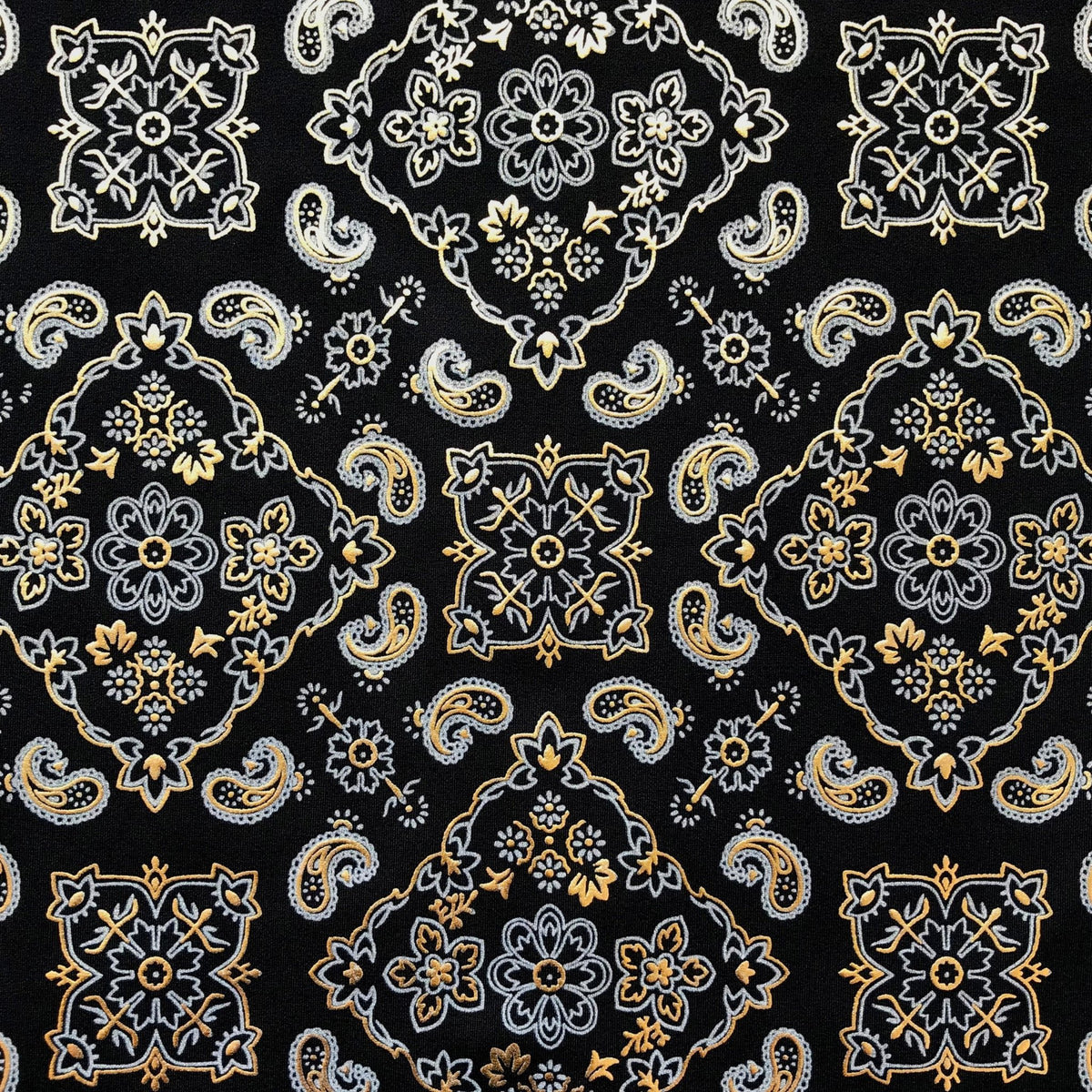 Bandana Foil Printed Spandex Fabric | Blue Moon Fabrics