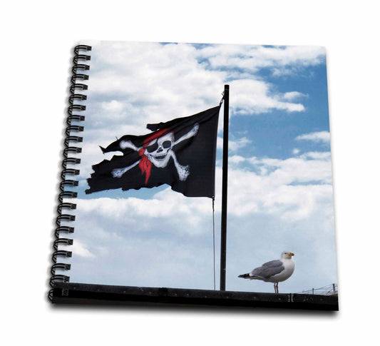 3dRose Andrea Haase Still Life Photography - Pirates Flag and Sea Gull Photography - Drawing Book