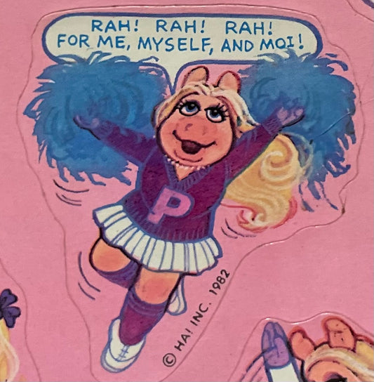 Ms. Piggy's High School Years Cheering Sticker