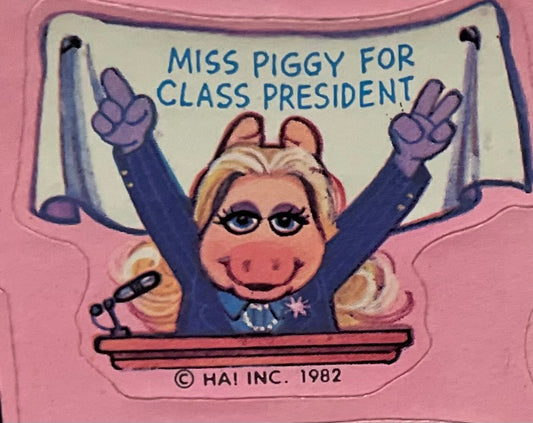 Ms. Piggy Running for Class President Sticker