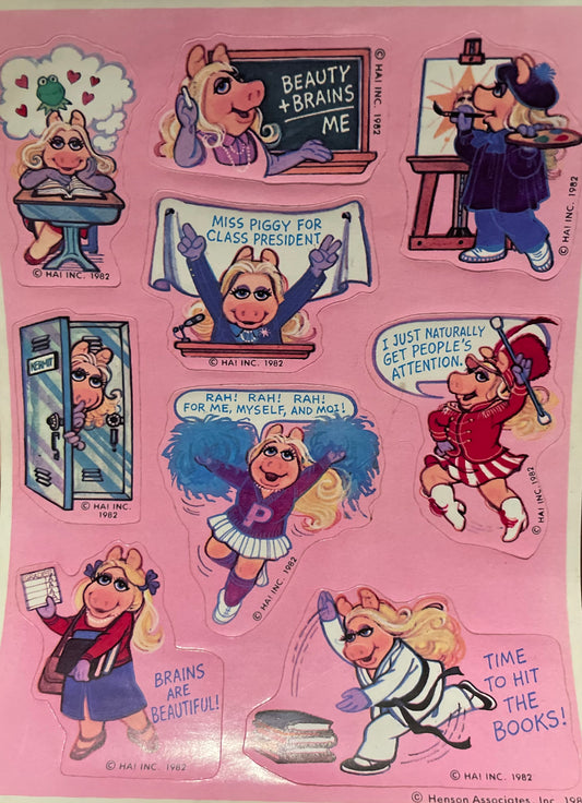 Ms. Piggy's High School Years Stickers