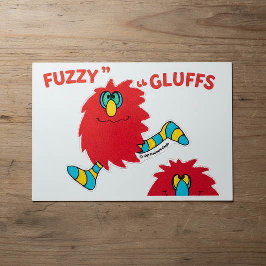 Hallmark's Fuzzy Red Gluffs Sticker