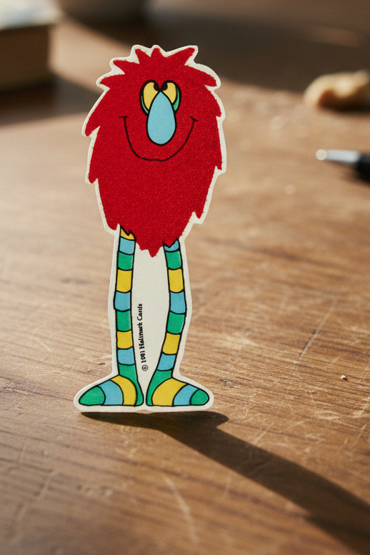 Hallmark's Fuzzy Red Gruff' Tall Move Sticker