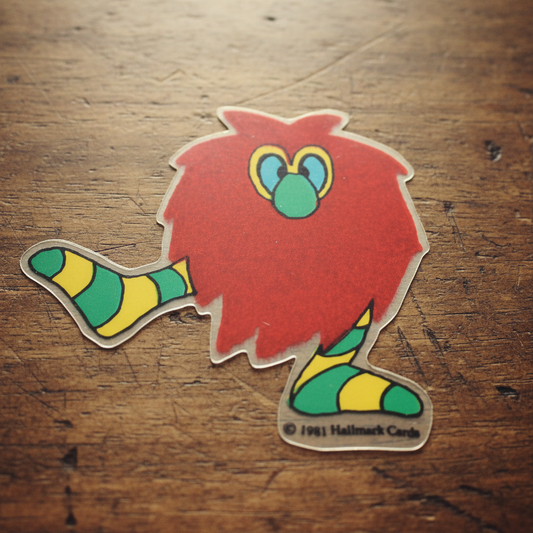 Hallmark's Fuzzy Red Gluff Sticker Dance Moves Sticker