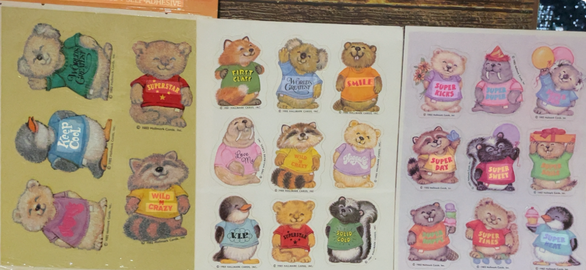 Legendary Vintage Fluffy Seals Stickers by Hallmark Treasure Chest