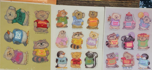 Legendary Vintage Fluffy Seals Stickers by Hallmark Treasure Chest