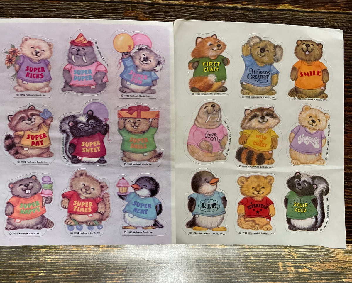 Legendary Vintage Fluffy Seals Stickers by Hallmark Treasure Chest