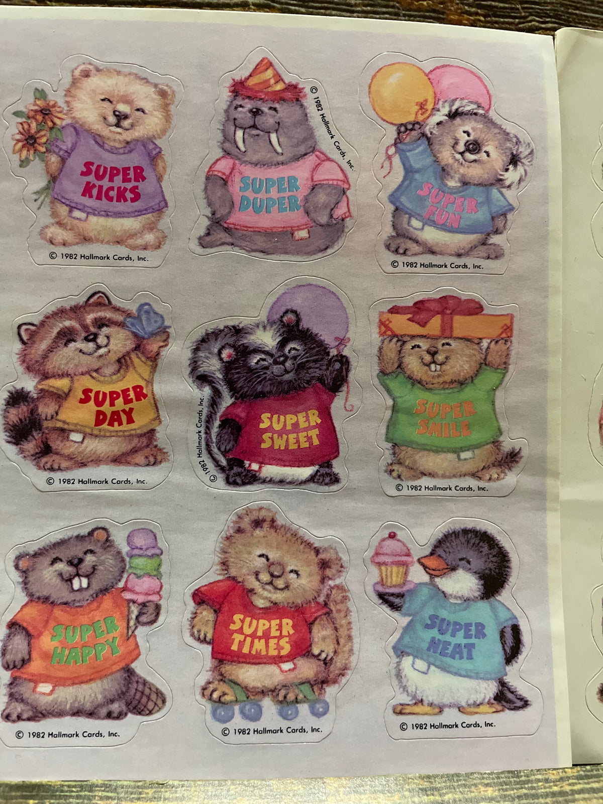 Legendary Vintage Fluffy Seals Stickers by Hallmark Treasure Chest