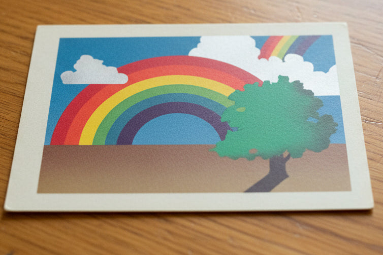 80s Vintage Rainbow and Tree Sticker