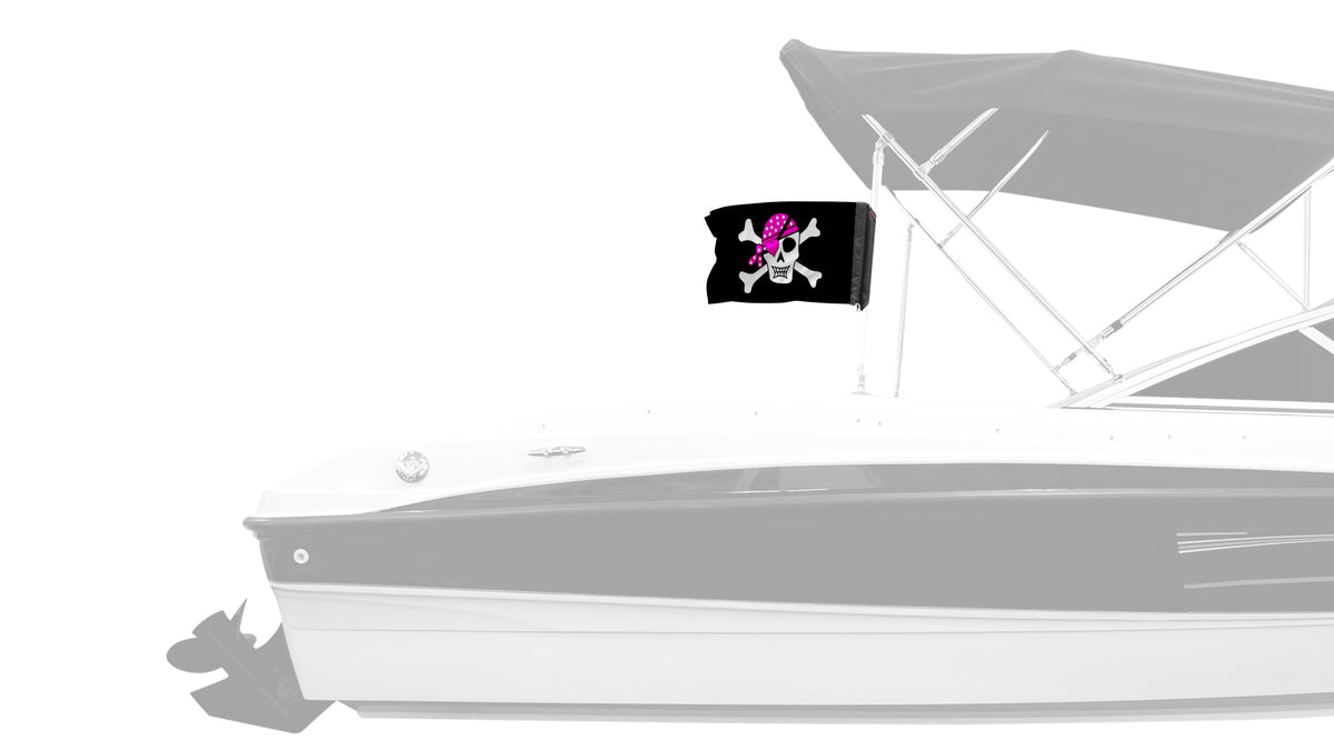 Pink Pirate 12"x18" Forever Wave Flag