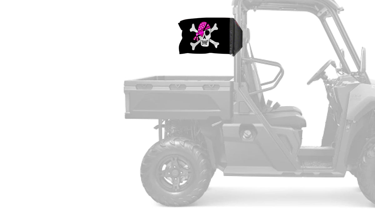 Pink Pirate 12"x18" Forever Wave Flag