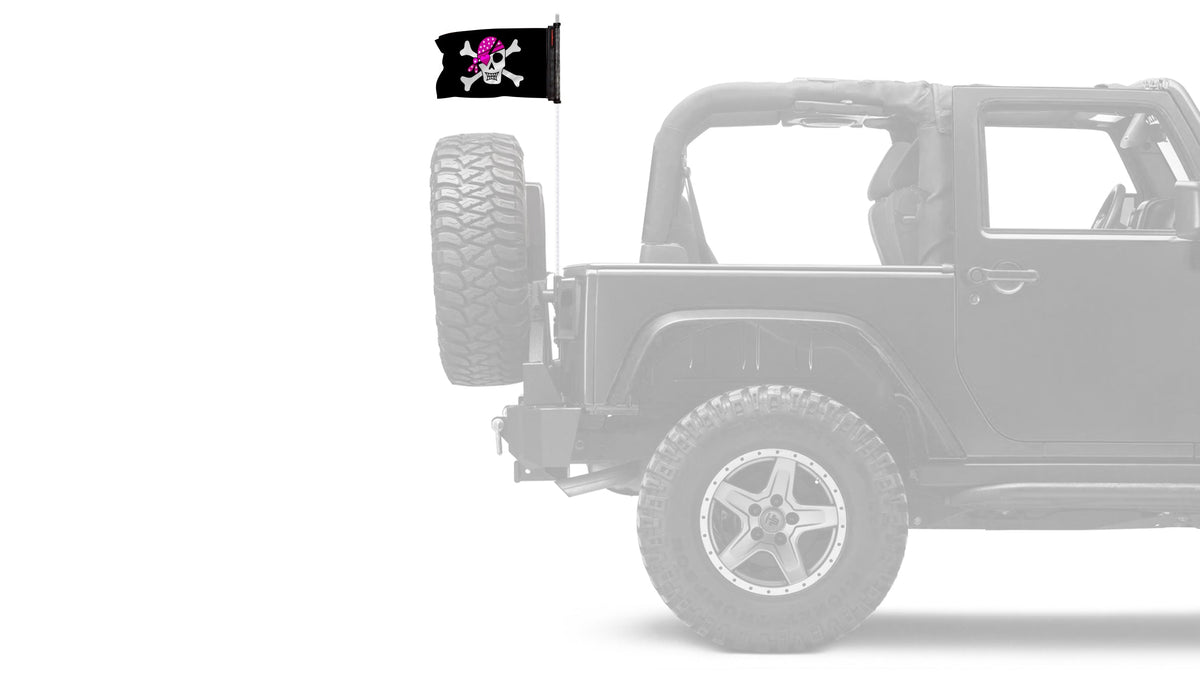 Pink Pirate 12"x18" Forever Wave Flag