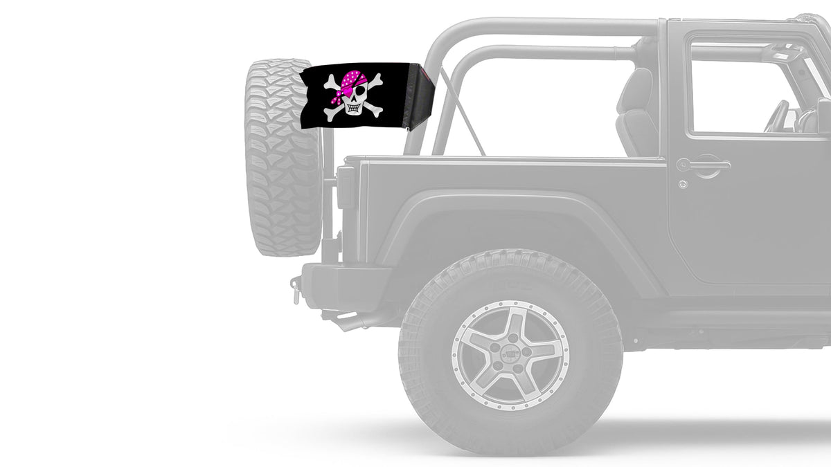 Pink Pirate 12"x18" Forever Wave Flag