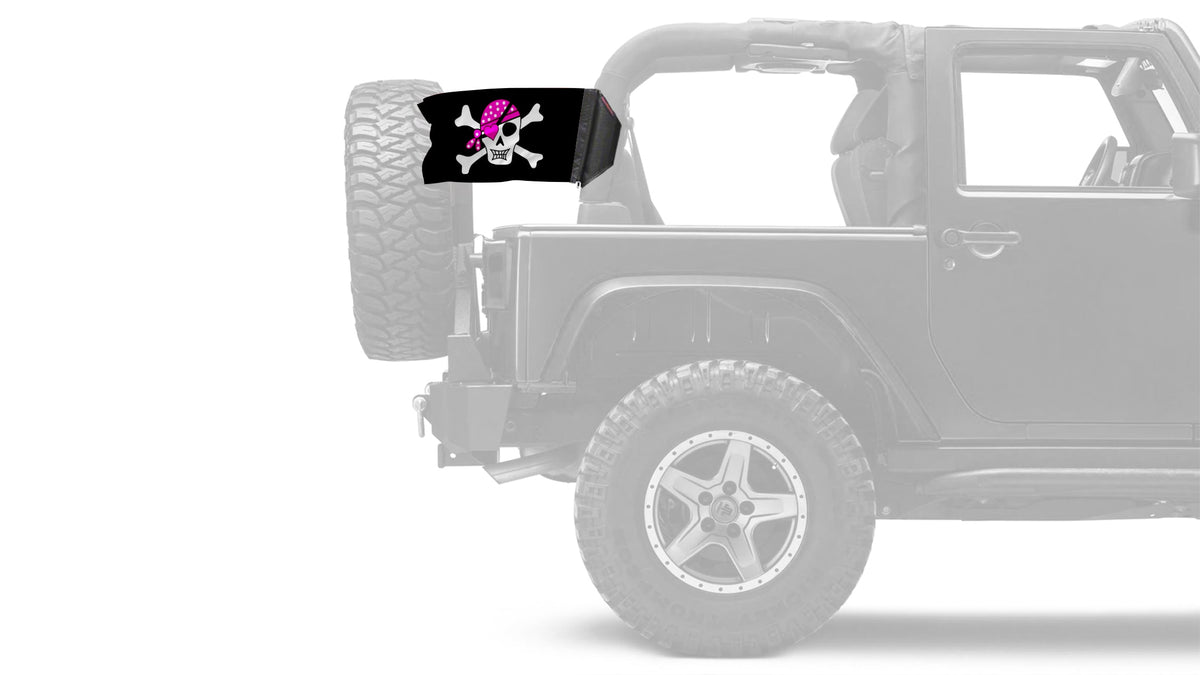 Pink Pirate 12"x18" Forever Wave Flag