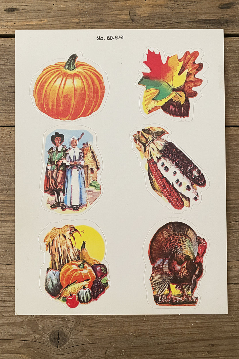 Vintage Dennison Thanksgiving Stickers #80-974