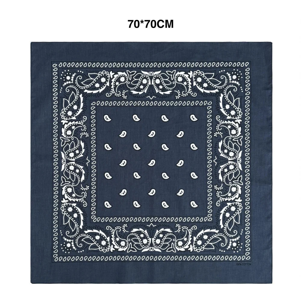 Oversized Paisley Bandana 70cm Cotton Hip Hop Head Scarf