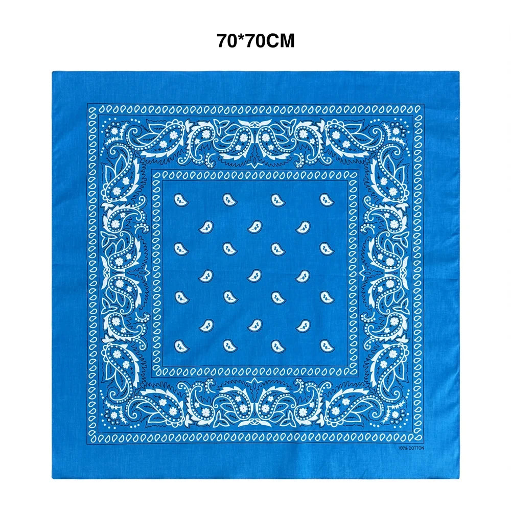 Oversized Paisley Bandana 70cm Cotton Hip Hop Head Scarf