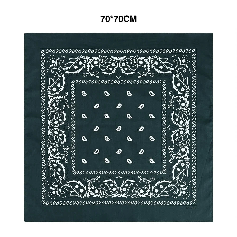 Oversized Paisley Bandana 70cm Cotton Hip Hop Head Scarf