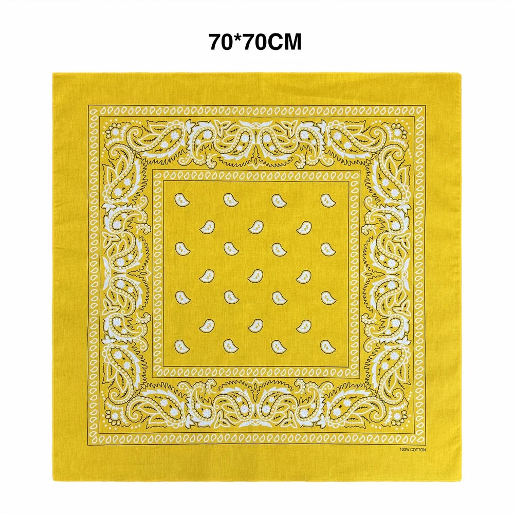 Oversized Paisley Bandana 70cm Cotton Hip Hop Head Scarf