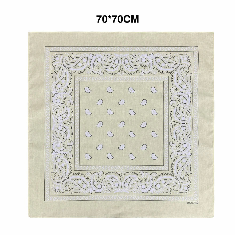 Oversized Paisley Bandana 70cm Cotton Hip Hop Head Scarf