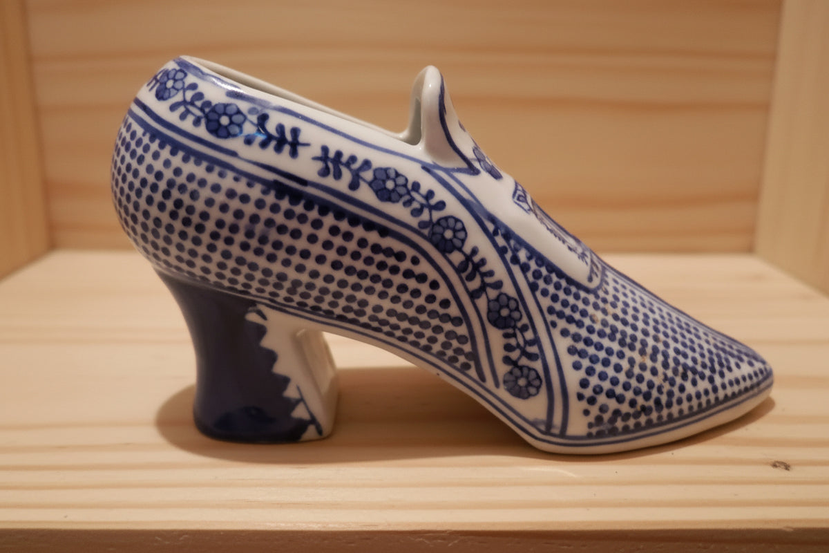 Blue and White Porcelain Shoes by Two's Company Canton Collection