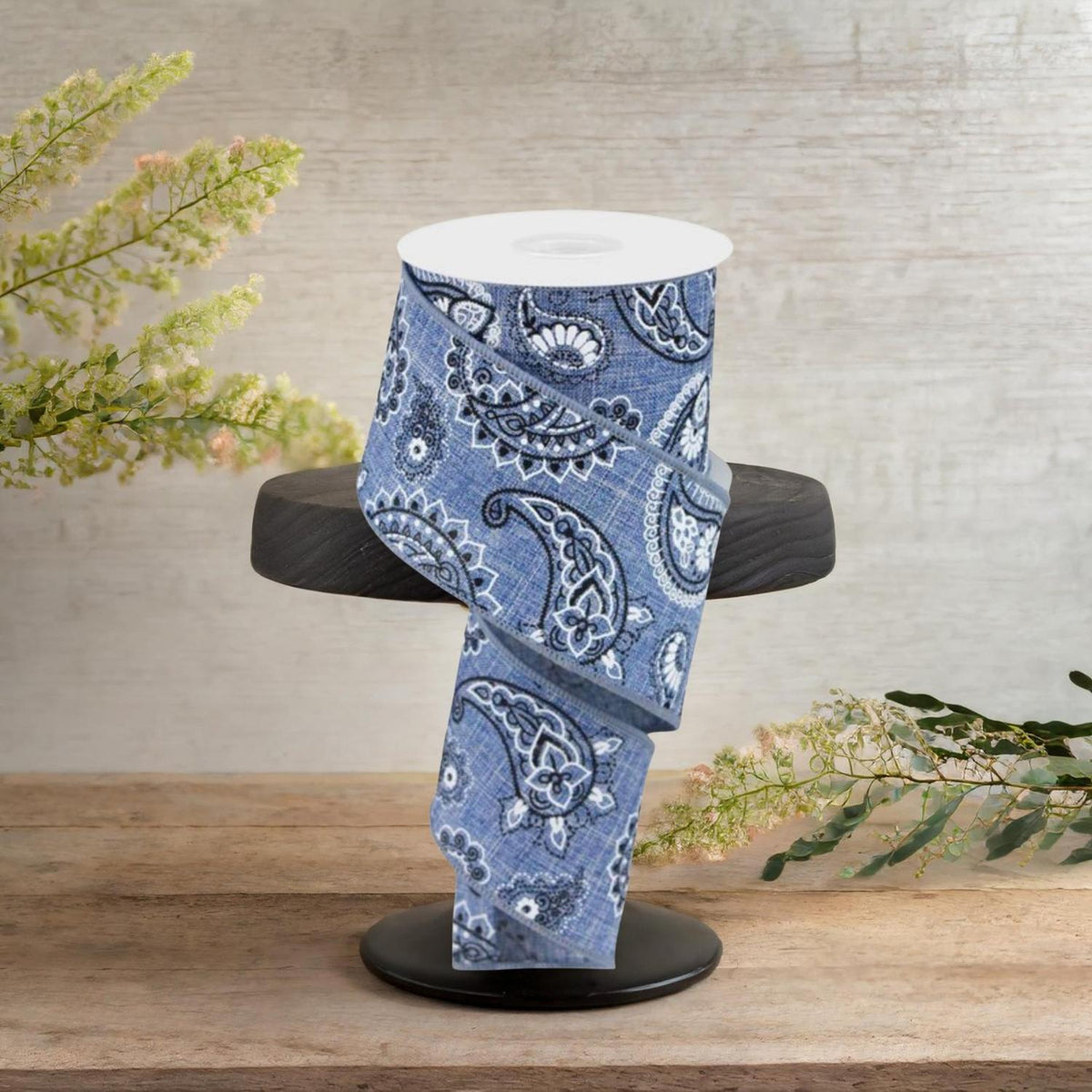 2.5" Bandana Ribbon: Denim Blue  (10 Yards)