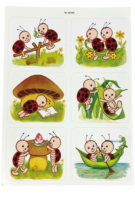 Dennison Anthropomorphic Lady Bug Stickers